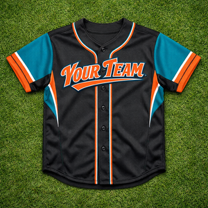 Fabricante de camisetas de béisbol personalizadas OEM, de secado rápido, transpirables, tela 100% poliéster, nombre y número del jugador sublimados personalizados - Product Image 1
