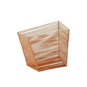 Geometric Metal <b>Wire</b> <b>Storage</b> <b>Basket</b> Coral Red Modern Design Multi Purpose Bowl Shape - Product Image 4