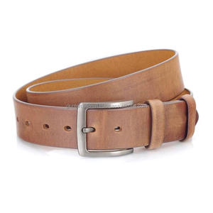 เข็มขัดหนังวัวแท้สำหรับผู้ชายสไตล์ย้อนยุคสไตล์วินเทจเข็มขัดหนังวัวแท้หัวเข็มขัดอัลลอยสังกะสีแบบลำลอง - Product Image 1