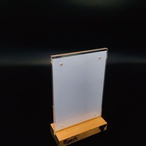 2025 Elegant <b>Custom</b> Acrylic <b>Sign</b> Holder with <b>Wooden</b> Base: Perfect Display Stand for Offices, Retail Spaces, Events, and Cafés - Product Image 1