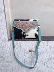 Nuevo Bolso de Hombro Bohemio de Cuero Genuino con Cierre de Solapa Bordado para Mujer, Bolso de Mano para Uso Diario - Product Image 1