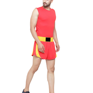 Traje de Entrenamiento de Boxeo para Hombre, Pantalones Cortos Rojos y Amarillos y Camiseta sin Mangas, Ropa de Combate Transpirable, Ropa Deportiva de Competición, Uniforme de Boxeo para Adultos - Product Image 2