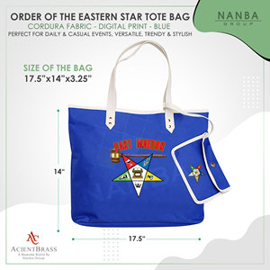 Sac fourre-tout Blue Eastern Star (OES) pour anciennes Matrones |   Sac fourre-tout imperméable personnalisé Eastern Star Maroon - Product Image 6