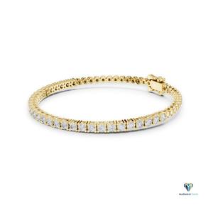 Bracelet tennis en or jaune 14 carats avec diamants de laboratoire ronds de 1,95 carat de qualité supérieure pour femmes - Product Image 3