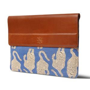 Housse pour ordinateur portable en cuir véritable, motif imprimé, avec logo personnalisé, sac de voyage d'affaires - Product Image 6