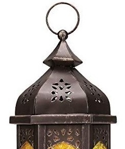 Elegante Linterna Marroquí de Metal y Vidrio para Decoración del Hogar con Acabado Marrón, Linterna para Velas para Exteriores y Bodas, Hecha a Mano - Product Image 5