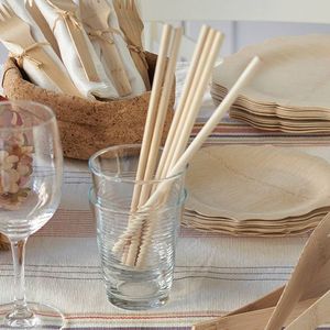 Utensilios tradicionales de bambú para beber, con boca ancha para mezclas de frutas congeladas y batidos, equipo reutilizable de origen natural. - Product Image 2