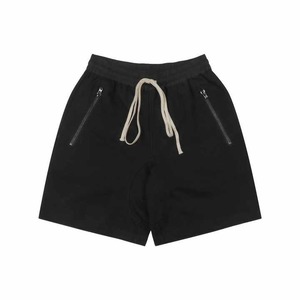 Shorts de baseball noirs pour hommes avec taille élastique, cordon de serrage et poches zippées, vêtements de sport légers pour l'entraînement - Product Image 3