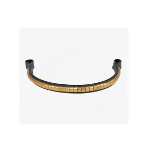 Clincher Brow bands in Silver or Brass with Padded Leather