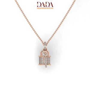Collier pendentif cadenas en diamant de laboratoire, chaîne cœur glacé, bijoux personnalisés sur mesure - Product Image 2
