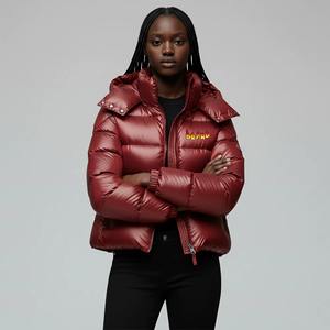 Chaqueta de Invierno Reversible para Mujer, Cuello Alto, Color Sólido, Tejida, Acolchada, con Exterior de Algodón y Relleno de Poliéster, en Oferta - Product Image 4