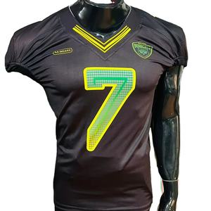 Maillot de football américain grande taille respirant sergé sublimation broderie extensible intégré pantalon court OEM 32 réel - Product Image 1