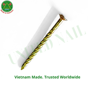 35mm Yellow Plated Steel Ring/Screw Shank Nails for Wood Structure Construction | Clavos sueltos con recubrimiento amarillo - Product Image 1