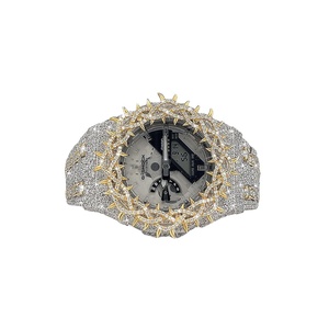 Montres Moissanite entièrement serties de diamants, demi-plateau, pièces intemporelles, boîtier rond en argent sterling pour la fonctionnalité - Product Image 1