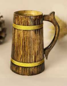 Vintage Wooden Beer <b>Mug</b> Stainless Steel Vacuum Insulated Tumbler 450ml Gift <b>Box</b> Packaging for Bar Party Gift - Product Image 4