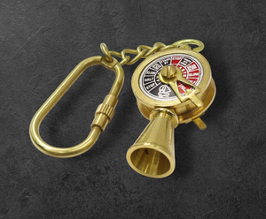 Brass Ship Wheel Carabiner Keychain Vintage Round Metal <b>Key</b> <b>Chain</b> - Product Image 5