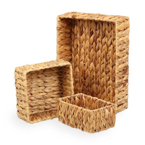 Premium hand woven nested basket <b>containers</b> wholesale price water hyacinth laundry baskets storage - Product Image 3