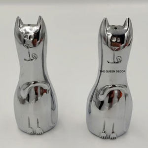 Accesorio de Mesa de Comedor Moderno en Dorado y Plateado, Juego de Salero y Pimentero con Corte de Diamante Único, Vajilla Metálica de Lujo para Cocina - Product Image 5