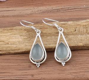 Pendientes de Piedra Lunar Blanca Natural al por Mayor, Joyería de Plata de Ley 925 Hecha a Mano, Regalo de Fiesta para Mujer, Piedra de Nacimiento de Junio - Product Image 1