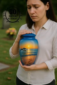 Urna Funeraria de Delfín Bailarín en el Océano Azul Divino para Cenizas Humanas, para Mujer Adulta, para Funeral, Entierro y Hogar, 10X6 pulgadas - Product Image 3