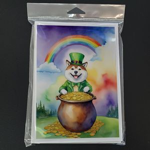 Akita St Patrick's Day Whimsical A7 Cartes vierges Lot de 8 avec enveloppes 5x7 Cartes de vœux - Product Image 3