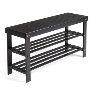Scarpiera a 3 livelli in bambù senza giunture, moderna, in legno massello, organizer e scaffale per scarpe, mobile per la casa con funzione regolabile - Product Image 5
