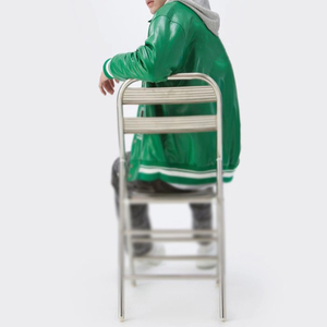 Veste varsity en laine Melton de qualité supérieure pour hommes, manches en cuir véritable haut de gamme, streetwear personnalisé, vestes Letterman pour hommes - Product Image 5