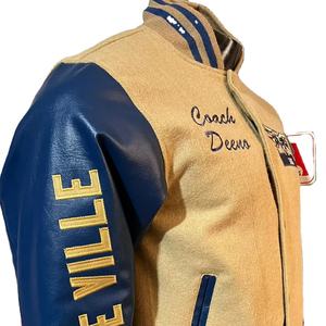 2025 Veste universitaire OEM Top Bomber Design noir de jais avec col montant et broderie d'hiver chaude Veste lourde à bon prix - Product Image 1