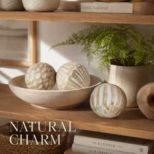 Handcrafted Decorative Ball Set of 3 Unique Pattern Table Shelf Bowl Home Decor Accents | Wholesale Decorative <b>Objects</b> for Homes - Product Image 3