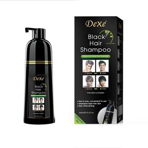 DEXE Instant Fast Black Hair Dye <span class=keywords><strong>Color</strong></span> Shampoo 3 en 1 Fórmula en crema para cabello plateado Blanco <span class=keywords><strong>Gris</strong></span> Marrón a negro para hombres y mujeres - Product Image 1