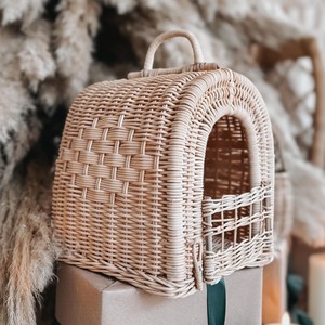 Woven rattan <b>dog</b> <b>walk</b> along <b>toy</b> animal <b>toys</b> for kids pull puppy on wheels excellent quality - Product Image 5