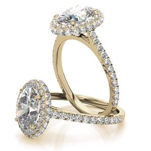 Classic Designer Oval Lab Grown Diamond Double Halo Engagement <b>Ring</b> IGI Certified 18k/22k/<b>24k</b> <b>Gold</b> Wedding & Anniversary Women - Product Image 4