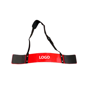 Cinturón Ajustable de PU para Bíceps, para Entrenamiento de Fuerza, Equipo de Fitness Universal, Rojo con Correas Negras, Logotipo Impreso - Product Image 3