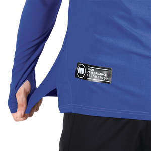 Haut d'entraînement personnalisé à demi-zip et manches longues, séchage rapide, tissu extensible, pour la gym, la course et le fitness - Product Image 4