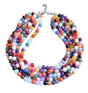 Collar de Cuentas de Resina Multicolor Hecho a Mano 2026, Joyería Elegante de Forma Redonda para Mujeres y Niñas, Accesorio de Moda para Fiestas - Product Image 1