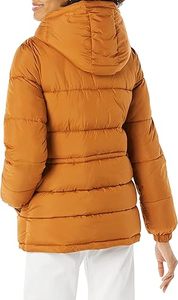 Veste matelassée légère en duvet orange pour homme, fermeture éclair, col montant, coupe classique, vêtements d'extérieur pour l'automne - Product Image 2