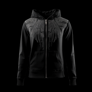 Unisex <b>Rhinestone</b> Zip Up Hoodie Sparkly Full Zip Sweatshirt Streetwear Fashion Hooded <b>Jacket</b> Casual Wear Men Women Custom Logo - Product Image 1