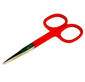 Ciseaux à ongles en acier inoxydable avec manche en plastique rouge et lame droite tranchante pour adultes, outils de beauté - Product Image 3