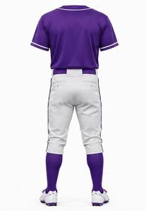 <b>Purple</b> Baseball Uniform Set Unisex Adult Jersey Pants <b>Socks</b> Belt Breathable Sublimation Printed Polyester Customizable - Product Image 3