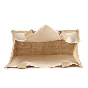 <b>Foldable</b> Durable Jute Tote <b>Bag</b> with Zipper Closure and Rope Handle for Grocery Shopping-Reusable Bulk Orders - Product Image 2