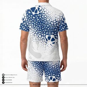 Ensemble chemise et short décontracté pour homme grande taille, imprimé 3D cocotier, anti-plis, col revers, manches courtes, style hawaïen, pour l'été et la plage - Product Image 2