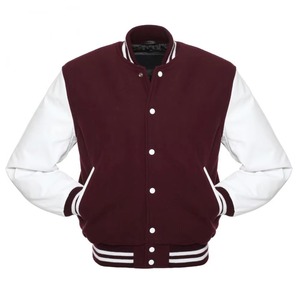 Forest Green <b>White</b> Burgundy <b>White</b> Varsity <b>Jacket</b> <b>Men</b> Premium Wool Blend Letterman <b>Jacket</b> Custom OEM - Product Image 2