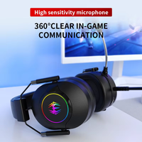 LDON LD-1 Headset Gaming Berkabel On-Ear Lampu RGB Suara Surround 7.1 untuk Driver Balanced Armature Kabel 2m Peredam Kebisingan Aktif