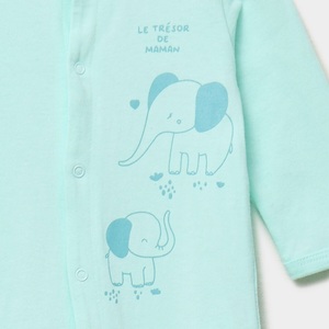 Pijama de Algodón de Manga Larga para Bebé, Suave y Cálido, Color Verde Turquesa, Mono para Bebé, Transpirable y Cómodo, Conjunto de Pijama para Recién Nacido - Product Image 4