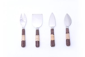 Multifunctional <b>Cheese</b> <b>Knife</b> <b>Set</b> With Rattan Handle Stainless Steel Blade Durable <b>Cheese</b> Tools For Serving And Cutting Tools - Product Image 4
