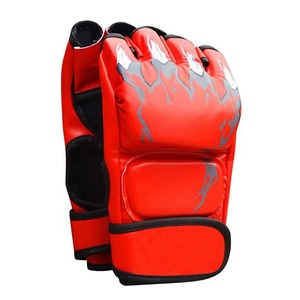 Guantes Profesionales de Cuero de Medio Dedo para Grappling, con Absorción de Humedad y Cierre de Cordones para MMA, Logotipo Personalizado, Diseño Propio, Bajo Precio - Product Image 1