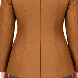Chaqueta Ecuestre Color Camel para Mujer, Corte Entallado, Blazer Elegante para Montar a Caballo, Abrigo para Competencia Ecuestre, Venta al Por Mayor Personalizada - Product Image 6