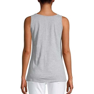 Camiseta sin mangas deportiva transpirable para mujer, con logotipo personalizado al por mayor, ropa de gimnasio para chicas, camiseta sin mangas 100% algodón para mujer - Product Image 2
