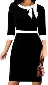 Robe Polo Raffinée pour Femmes de Bureau - Col et Poignets Contrastants - Robe à Manches Courtes Ajustée avec Logo Personnalisé - Product Image 6