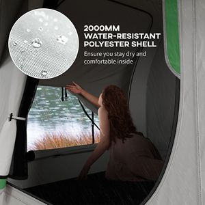 Tenda per SUV Impermeabile per 5-6 Persone con 3 Porte e Finestra a Rete, Spaziosa Tenda Auto Grigio-Verde ad Apertura Rapida, Grande Dimensione per Campeggio e Viaggi - Product Image 6